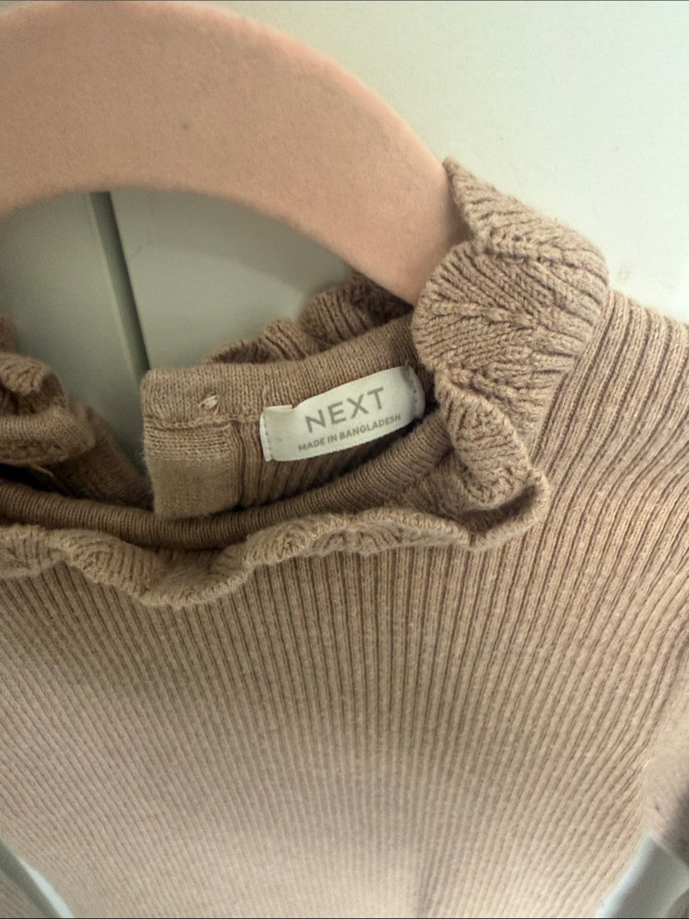 next Ribbed Ruffle Turtleneck Sweater - Taupe - Picture 2 of 3